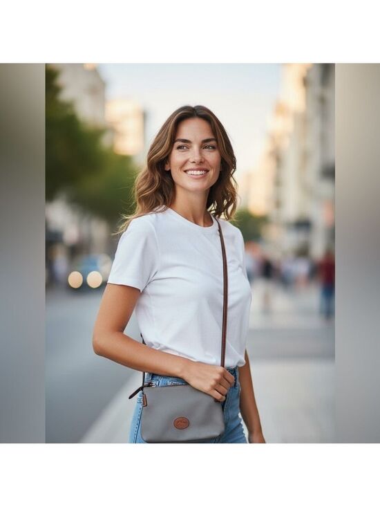 Dooney & Bourke Handbags - Dooney & Bourke Gray Canvas Pouchette Crossbody NWT